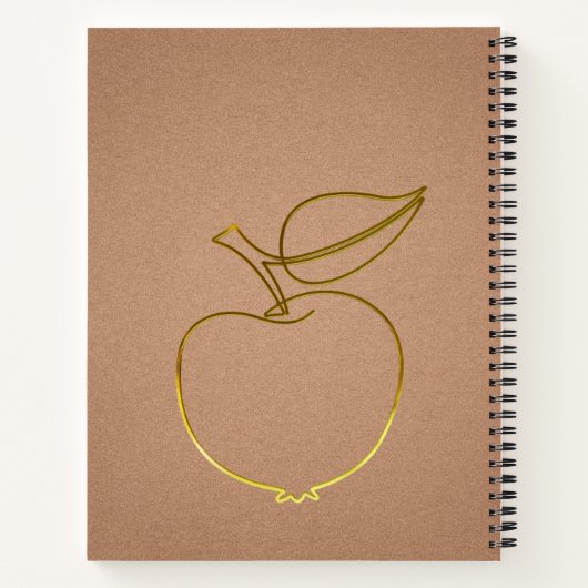 Aangepast gemerkt Golden Brown Pattern Notitieboek (Achterkant)