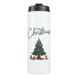 Aangepast gemerkt Groen Geel Kerst Geïsoleerd Thermosbeker