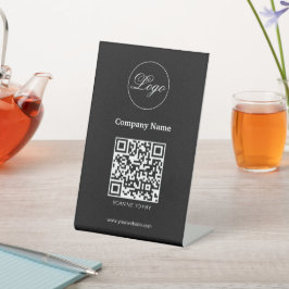 Aangepast gemerkt QR Code Betaling Business Logo Z Reclamebord Met Voetstuk