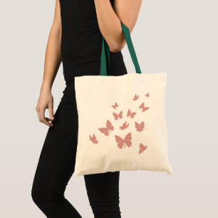 Aangepast gemerkt Schattige Roze Vliegende Vlinder Tote Bag