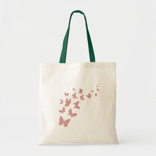 Aangepast gemerkt Schattige Roze Vliegende Vlinder Tote Bag (Voorkant)