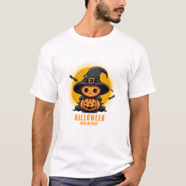 Aangepast gemerkt Sinaasappel & Witte Halloween T-shirt
