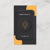 Aangepast gemerkt Zwart Geel Elegant 3D Visitekaartje (Achterkant)