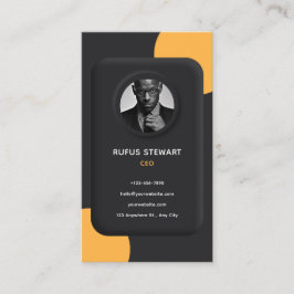 Aangepast gemerkt Zwart Geel Elegant 3D Visitekaartje