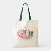 Aangepast gemerkte dierlijke kat Canvas tas (Achterkant)