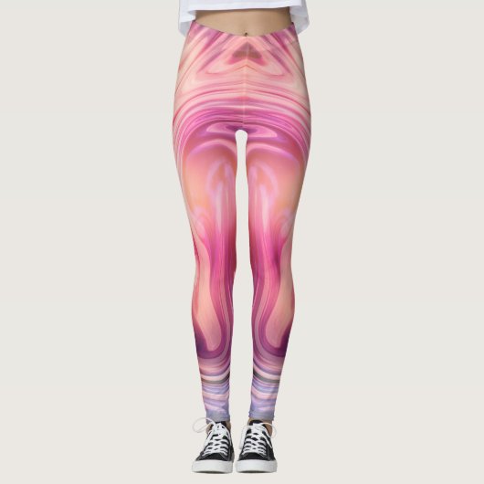 Aangepast gemerkte grote diagonale verloopstreep leggings (Voorkant)