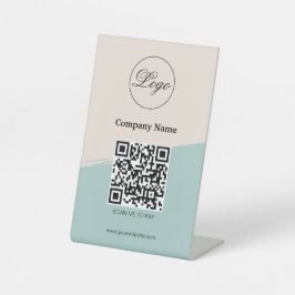 Aangepast gemerkte QR-Code Betaling Zakelijke Logo Reclamebord Met Voetstuk