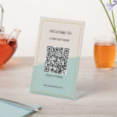 Aangepast gemerkte QR-codetekst Modern Business Reclamebord Met Voetstuk (Insitu)
