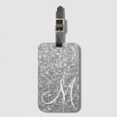 Aangepast, gemonteerd Luxe Silver Glitter-Bagagela Bagagelabel (Voorkant (verticaal))