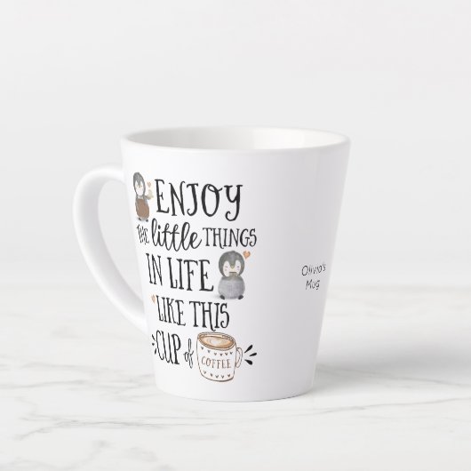 Aangepast Geniet van kleine dingen in het leven zo Latte Mok (Linkerhoek)