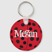 Aangepast genoemd Megan Ladybug Keyring Sleutelhanger (Voorkant)