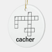 Aangepast geocaching Puzzle Cacher Keramisch Ornament (Links)