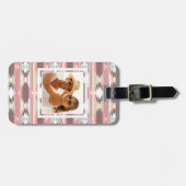 Aangepast Geometrisch fotopatroon in aztec-stijl 2 Bagagelabel (Voorkant horizontaal)