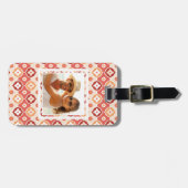 Aangepast geometrisch patroon foto Golden ikat Bagagelabel (Voorkant horizontaal)