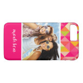 Aangepast geometrisch patroon voor foto- en naamdr Case-Mate iPhone case (Achterkant (Horizontaal))
