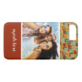 Aangepast geometrisch patroon voor foto- en naamre Case-Mate iPhone case (Achterkant (Horizontaal))