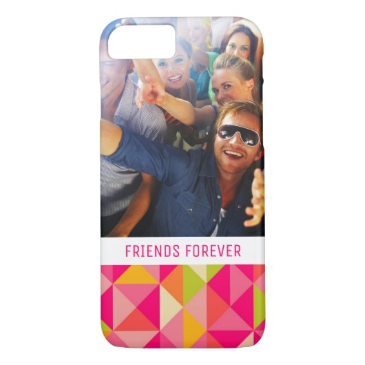 Aangepast geometrisch patroon voor foto- en tekstd Case-Mate iPhone case (Achterkant)