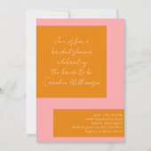 Aangepast Geometrisch Roze Oranje Script Vrijgezel Kaart (Voorkant)