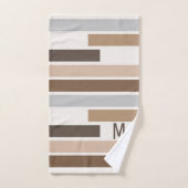 Aangepast Geometrische aardtonen Stripes Art Patte Bad Handdoek (Handdoek)