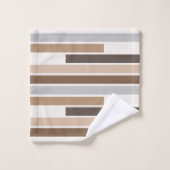 Aangepast Geometrische aardtonen Stripes Art Patte Bad Handdoek (Wasdoekje)