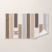 Aangepast Geometrische aardtonen Stripes Art Patte Bad Handdoek (Handdoek)