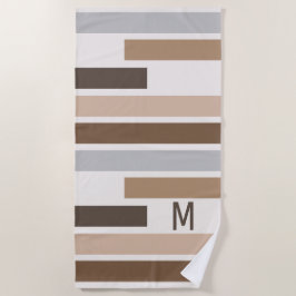 Aangepast Geometrische aardtonen Stripes Art Patte Strandlaken