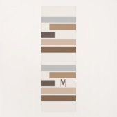 Aangepast Geometrische aardtonen Stripes Art Patte Yogamat (Voorkant)