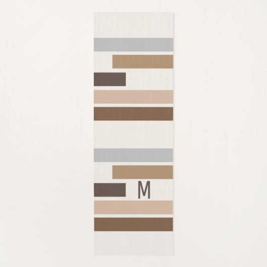 Aangepast Geometrische aardtonen Stripes Art Patte Yogamat (Voorkant)