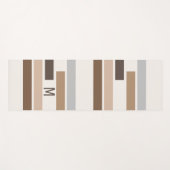 Aangepast Geometrische aardtonen Stripes Art Patte Yogamat (Voorkant (horizontaal))