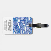 Aangepast Geometrische foto- en monogram patroon 2 Bagagelabel (Achterkant horizontaal)