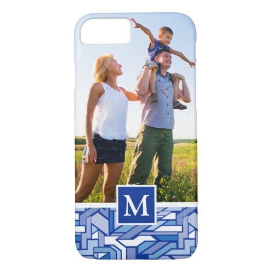 Aangepast Geometrische foto- en monogram patroon 2 Case-Mate iPhone Case (Achterkant)
