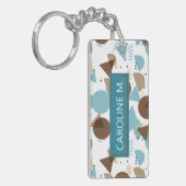 Aangepast Geometrische Matige Abstracte 50s patroo Sleutelhanger (Voorkant Links)