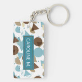Aangepast Geometrische Matige Abstracte 50s patroo Sleutelhanger (achterkant)