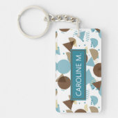 Aangepast Geometrische Matige Abstracte 50s patroo Sleutelhanger (Voorkant)