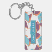 Aangepast Geometrische Matige Abstracte 50s patroo Sleutelhanger (Voorkant Links)