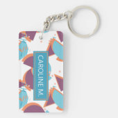 Aangepast Geometrische Matige Abstracte 50s patroo Sleutelhanger (achterkant)