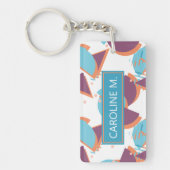 Aangepast Geometrische Matige Abstracte 50s patroo Sleutelhanger (Voorkant)