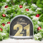 Aangepast gepersonaliseerd 21ste verjaardagscadeau sneeuwbol (Kerstmis)