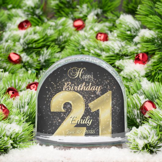 Aangepast gepersonaliseerd 21ste verjaardagscadeau sneeuwbol (Kerstmis)