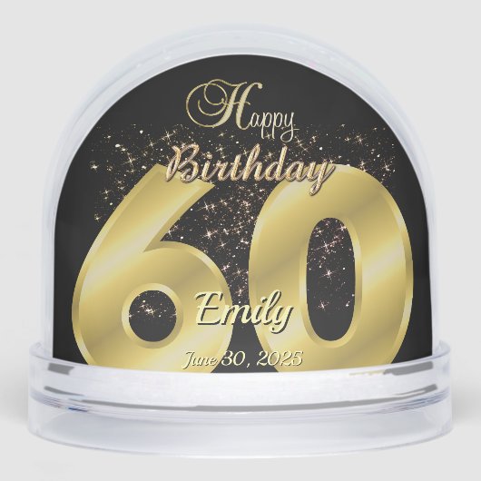 Aangepast gepersonaliseerd 60ste verjaardagscadeau sneeuwbol (Voorkant)