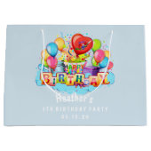 Aangepast gepersonaliseerd blauw, Happy Birthday Groot Cadeauzakje (Voorkant)