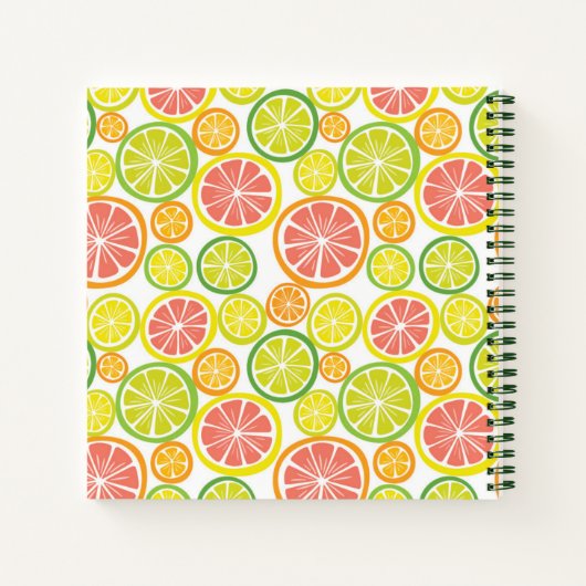 Aangepast gepersonaliseerd Citrus Pattern-recept Notitieboek (Achterkant)