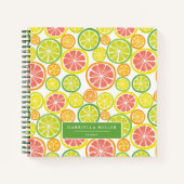 Aangepast gepersonaliseerd Citrus Pattern-recept Notitieboek (Voorkant)