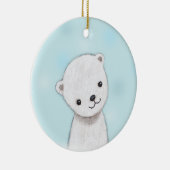 Aangepast gepersonaliseerd decor voor poolBeer Bab Keramisch Ornament (Rechts)