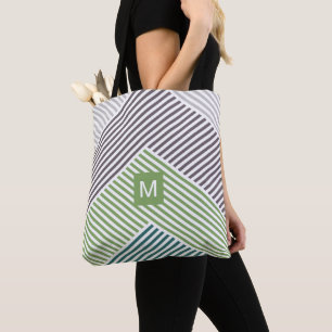 Aangepast gepersonaliseerd diagonaal streepjes kun tote bag