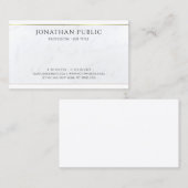 Aangepast, gepersonaliseerd, elegant Gold Marble Visitekaartje (Voorkant / Achterkant)