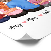 Aangepast gepersonaliseerd familieportret Poster (Hoek)