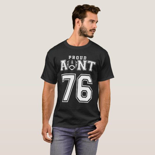 Aangepast gepersonaliseerd Football Tunt nummer 76 T-shirt (Voorkant volledig)