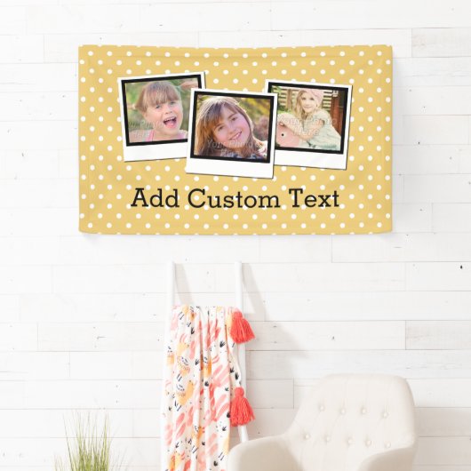 Aangepast, gepersonaliseerd gele poolpunt 3 Foto Spandoek (Insitu)