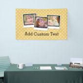 Aangepast, gepersonaliseerd gele poolpunt 3 Foto Spandoek (Beurs)